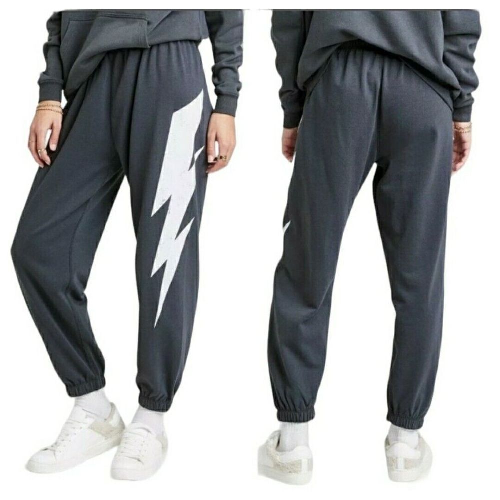 Ascot and Hart Lightning Bolt Pants Joggers Drawstring Size Large Workout Fit